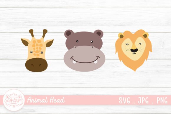 Animal Head Cartoon Clipart Design for Graphics & Crafts