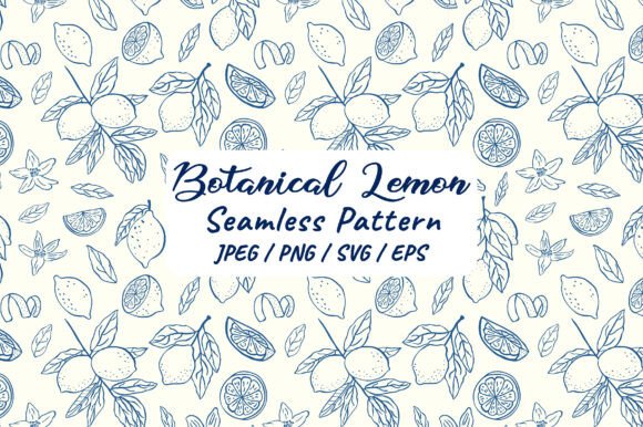 Botanical Lemon Citrus Seamless Pattern for Modern Graphics