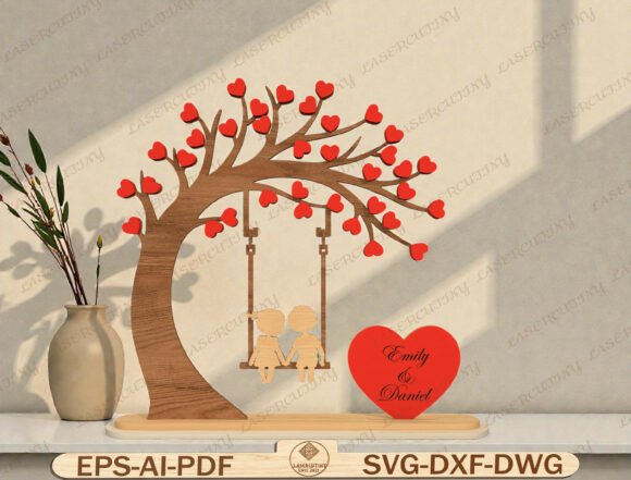 Couple Swing Tree Sign Laser Cut File Graphics & Graphic Templates Review