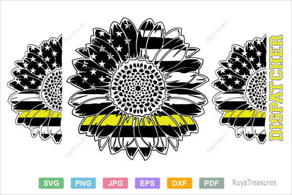 Dispatcher Sunflower Thin Yellow Line: Graphics for Crafts & Branding
