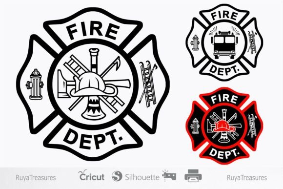 Firefighter Maltese Cross Fire Dept Svg Graphics and Crafts