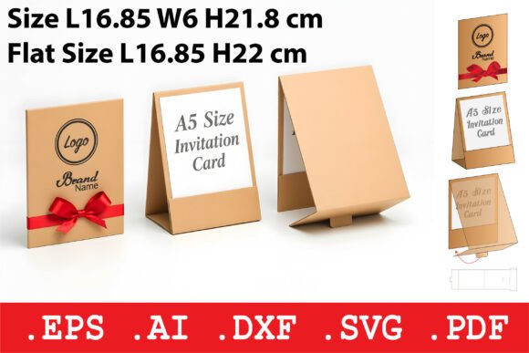 Foldable A5 Invitation Tent Card Graphics in Boxes Amp