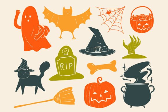 Halloween Doodle Set Spooky SVG Pack for Graphics and Illustrations