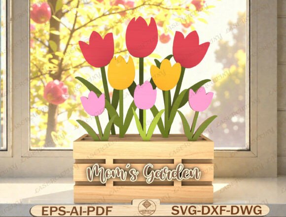 Mom’s Garden Tulip Box Laser Cut FIle Graphics Review