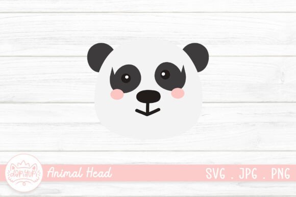 Panda Head Clipart Animal Head for Graphics and Crafts