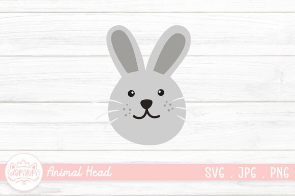 Rabbit Head Clipart Animal Head Graphics for Crafts