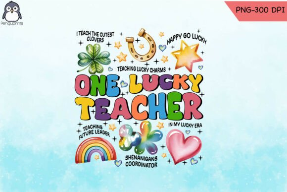 Retro St Patrick s Day Lucky Teacher PNG