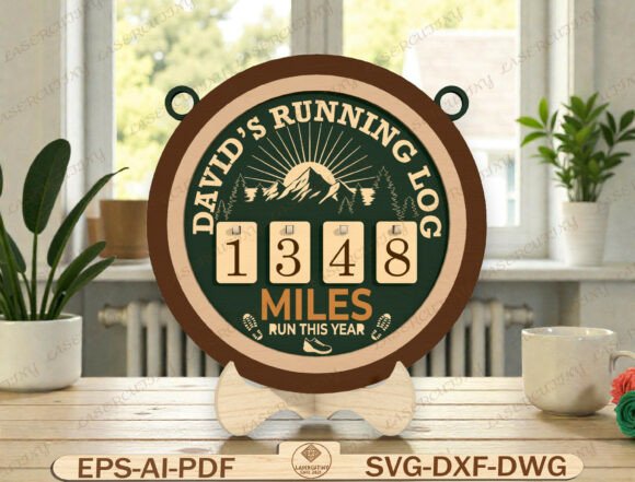 Running Log Tracker Laser Cut File: Essential Graphics for Editors