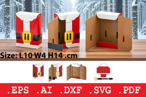 Santa Claus Suit Gift Box Template: Graphics for Boxes Amp