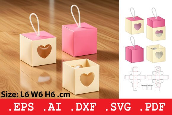 Square Heart Window Hang Box Graphics for Boxes Amp