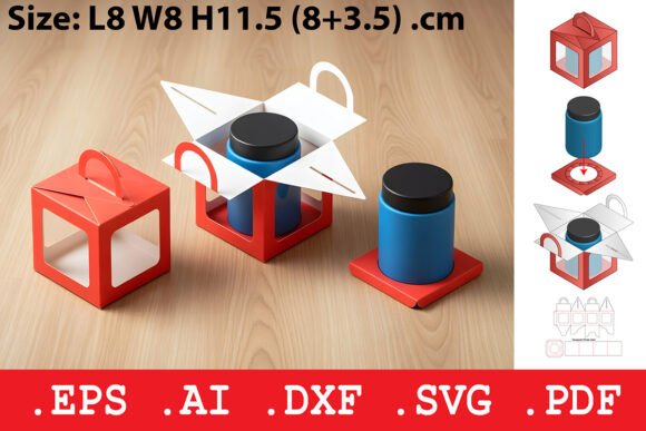 Square Window Box with Product Support Graphics for Boxes Amp