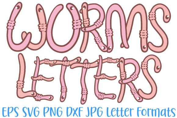 Worm Letters Font Comic Wiggly Letters for Graphics and Illustrations